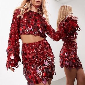 ASOS Edition Sequins Top & Skirt
